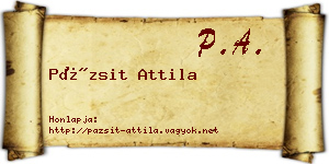 Pázsit Attila névjegykártya