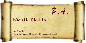 Pázsit Attila névjegykártya
